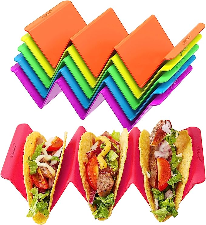 store tacos without the mess or dirtying bowls with this handy stand