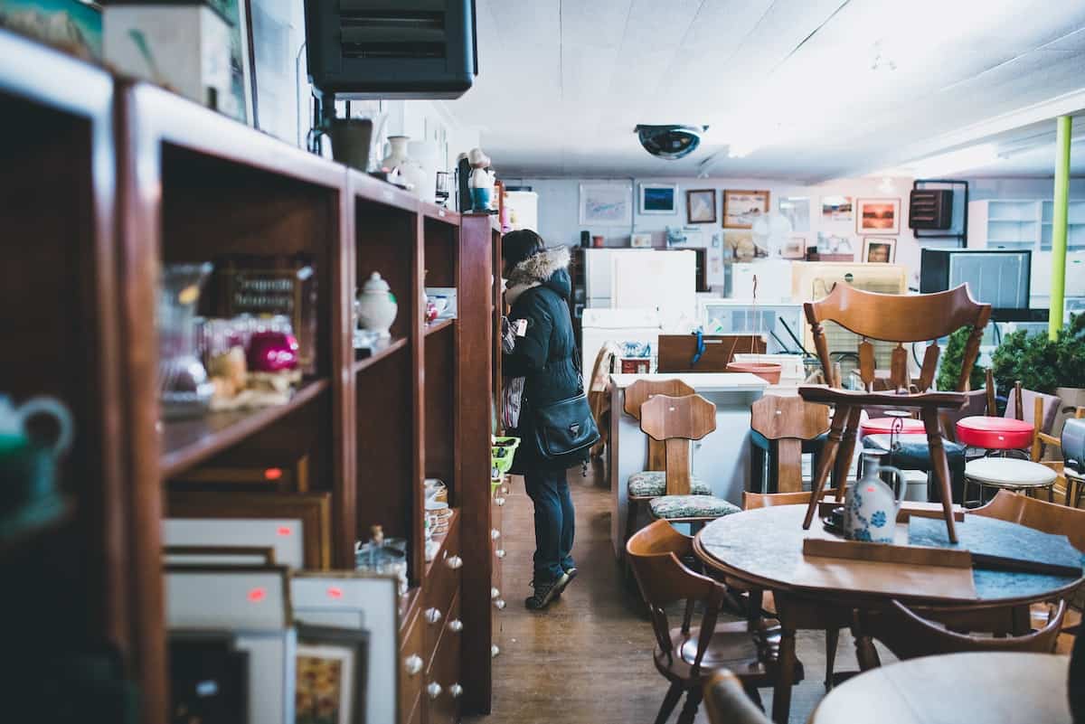 woman looking at shelf