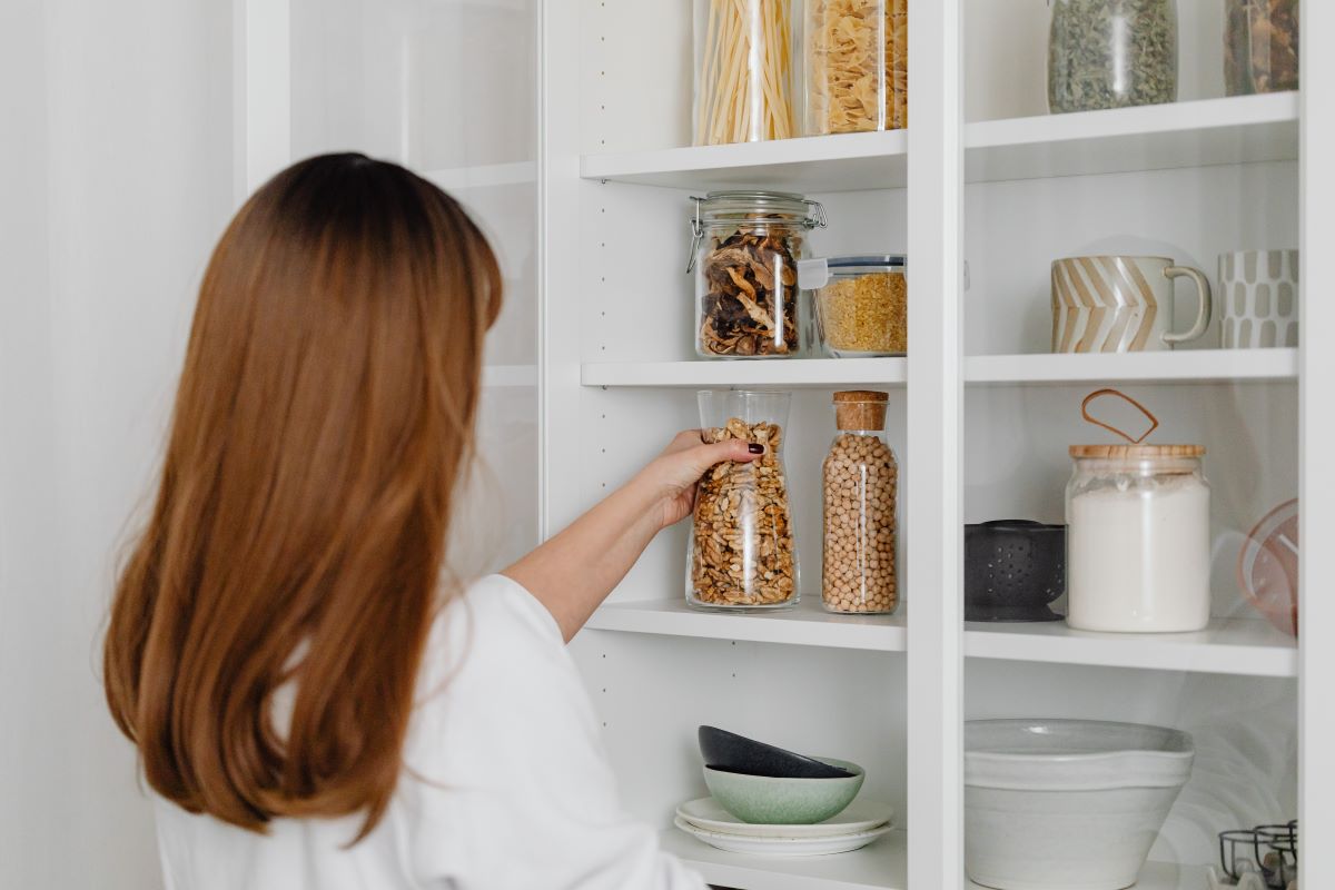 Pantry organization ideas: sort like items onto shelves
