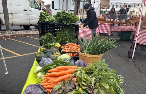 Fresh produce table at Ramsey Farmers Market