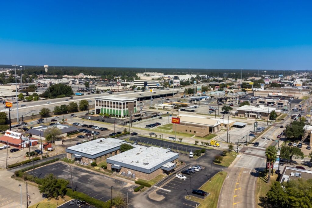 Drone view of a sunny day in Humble, Texas