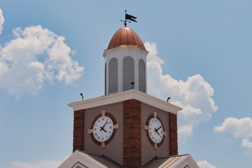 Clock tower in downtown Prairie Village 