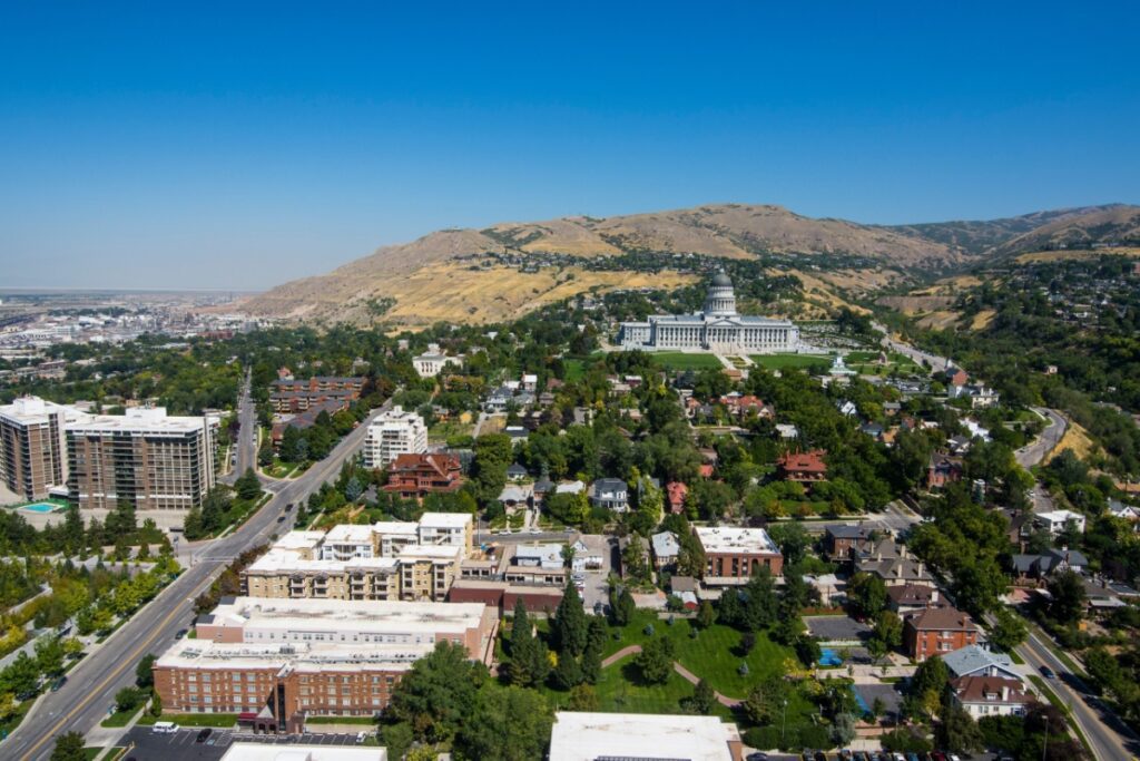 Drone view of the Capitol makes it easy to see why people love living in Salt Lake City